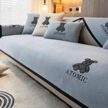 Подушка для дивана из синели, универсальная, простая, современная, нескользящая, с мультяшной вышивкой, чехол для дивана, подушка, задняя подушка 70*70cm