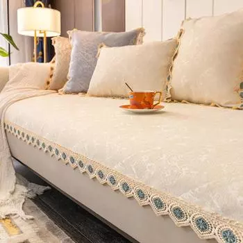 Подушка для дивана из синели, универсальная, простая, современная, нескользящая, легкая, роскошная, стильная подушка для сиденья, тканевый чехол на спинку 70*70