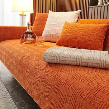 Подушка для дивана из синели, универсальная нескользящая подушка на четыре сезона, скандинавский простой современный чехол, утепленная ткань 70*70cm