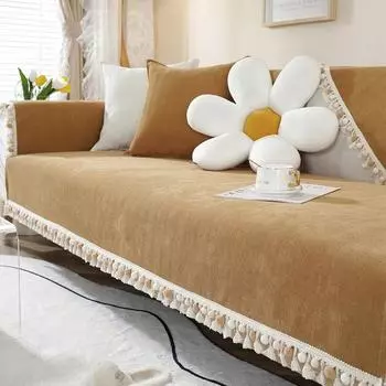 Подушка для дивана из синели, универсальная современная простая нескользящая подушка для дивана в этническом стиле, чехол для дивана в этническом стиле 70*70