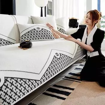 Подушка для дивана из синели, универсальные нескользящие подушки для сидений на четыре сезона, современный легкий роскошный чехол для дивана, тканевый чехол 70*70cm