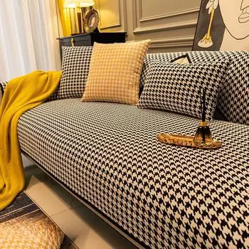 Подушка для дивана из синели, универсальные нескользящие подушки для сидений на четыре сезона, простые современные легкие роскошные чехлы для диванов, тканевые чехлы 70*70cm