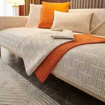 Подушка для дивана из синели, универсальные нескользящие подушки для сиденья Four Seasons, скандинавский простой современный универсальный чехол для дивана, тканевый чехол 70*70cm