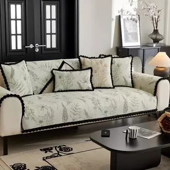 Подушка для дивана из синели, универсальный нескользящий кожаный чехол для дивана Four Seasons, простой чехол для подушки в стиле ретро, полотенце 70*70cm