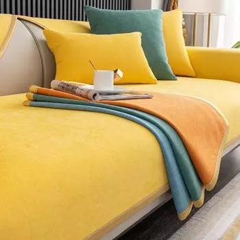 Подушка для дивана из синели, универсальный нескользящий чехол для дивана в скандинавском стиле, чехол для подушки «все включено», утолщенная ткань 70*70cm