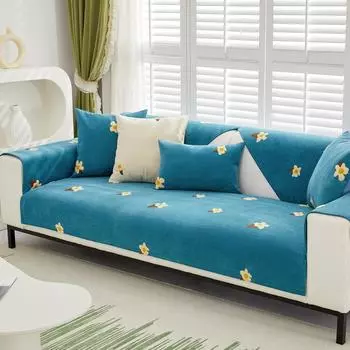 Подушка для дивана из синели, универсальный нескользящий коврик Four Seasons, маленькая подушка в свежем кремовом стиле, полностью покрытый чехол 70*70cm