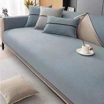 Подушка для дивана из синели, универсальный нескользящий кожаный чехол для дивана на четыре сезона, простой чехол для подушки в стиле ретро, полотенце 70*70