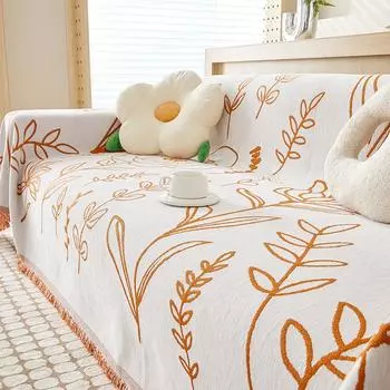 Подушка для дивана из синели, универсальный интегрированный L-образный чехол для дивана Four Seasons, противоскользящий и устойчивый к падению чехол для дивана, универсальный чехол, полотенце 180*130cm