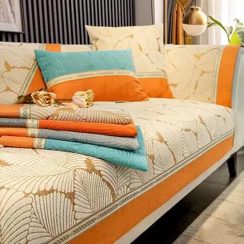 Подушка для дивана из синели, универсальный нескользящий чехол для дивана Four Seasons, новинка 2024 года, простая современная подушка, ткань с полным покрытием 70*70