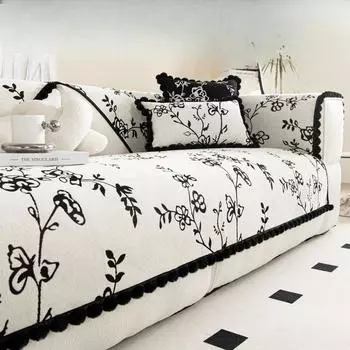 Подушка для дивана из синели, универсальный нескользящий кожаный чехол для дивана на четыре сезона, простой чехол для подушки в стиле ретро, тканевое полотенце 70*70