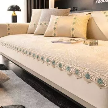 Подушка для дивана из синели. Всесезонная универсальная подушка для сиденья. Нескользящая простая и легкая роскошная подушка. Доступный чехол для дивана в роскошном стиле. 70*70cm