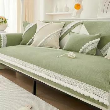 Подушка для дивана из синели, всесезонная универсальная, современная, простая и противоскользящая, кожаный чехол для подушки с прямым рядом, тканевое полотенце 70*70cm