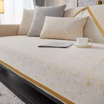 Подушка для дивана из синели, всесезонная универсальная, простая и современная подушка для сиденья, противоскользящая, легкий чехол для дивана в роскошном стиле, спинка 70*70