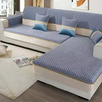 Подушка для дивана из синели, всесезонная универсальная подушка для сиденья из противоскользящей ткани, новый пододеяльник, чехол для дивана с полным покрытием, тканевое полотенце 70*70