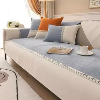 Подушка для дивана из синели, всесезонный простой современный нескользящий универсальный чехол для спинки, полотенце и ткань 70x70cm