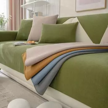 Подушка для дивана из синели, всесезонный универсальный чехол на подушку сиденья, ткань для спинки, полотенце, современный простой нескользящий чехол для дивана, ткань с полным покрытием 70*70cm