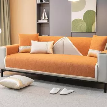 Подушка для дивана из синели, высококачественная, доступная, роскошная, ветровая, на четыре сезона, универсальная, простая, нескользящая, кожаная, чехол для дивана, тканевая подушка 70*70cm