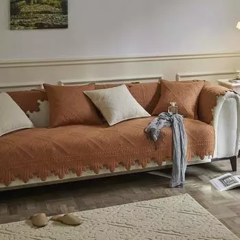 Подушка для дивана из скандинавского мытого хлопка, современная подушка для сиденья B&B, нескользящий жаккардовый чехол для дивана на все времена года 70*70