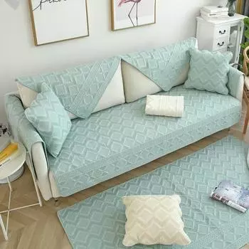 Подушка для дивана из стираного хлопка, нескользящая, всесезонная, универсальная, хлопковая, деревянная, полотенце для дивана, простой чехол для дивана, подушка для сиденья 70*70