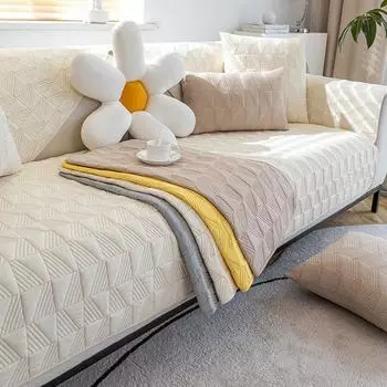 Подушка для дивана из стираного хлопка, современная подушка для сиденья B & B, нескользящий жаккардовый чехол для дивана, четырехсезонный универсальный чехол, ткань 70*70cm