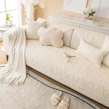 Подушка для дивана из стираного хлопка, современная подушка для сиденья, нескользящий жаккардовый чехол для дивана, проживание в семье, универсальный чехол Four Seasons, тканевое полотенце 45x45cm pillowcase