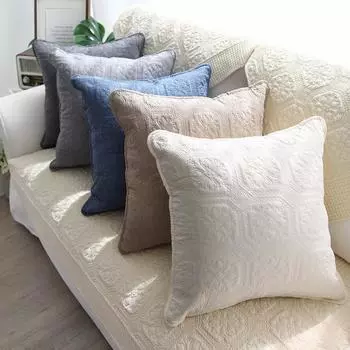 Подушка для дивана из стираного хлопка, ткань для четырех сезонов из чистого хлопка, простая подушка из чистого хлопка, чехол для дивана, противоскользящая спинка 70x70
