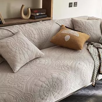 Подушка для дивана из стираного хлопка, универсальная противоскользящая подушка для сиденья на все времена года, простой кожаный чехол для дивана, подлокотник и спинка 70*70