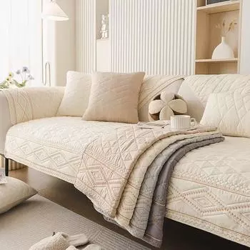 Подушка для дивана из стираного хлопка, всесезонная, универсальная, противоскользящая, для дивана, полотенце, защитный чехол для мебели от царапания кошками 70x70cm 1pc