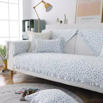 Подушка для дивана из свежего цветочного хлопка Four Seasons Universal Pure Cotton нескользящая ткань для дивана Подушка для дивана Чехол для дивана Чехол 90*160cm