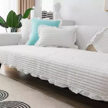 Подушка для дивана из свежего хлопка, универсальный нескользящий чехол для дивана в скандинавском стиле, простая упаковка, простой чехол для подушки, полотенце 70*70