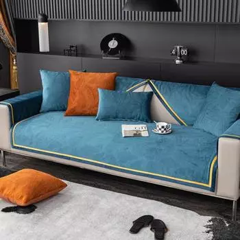Подушка для дивана из тисненого голландского бархата, универсальная для всех сезонов, всеобъемлющая противоскользящая подушка, современный простой чехол для двухместного дивана 70*70