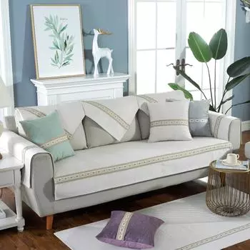 Подушка для дивана из ткани синели, всесезонная универсальная, простая и современная нескользящая ткань, подушка для сиденья в гостиной, полотенце на спинку дивана 65*70