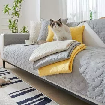 Подушка для дивана из ткани, жаккардовый хлопковый нескользящий чехол для дивана, универсальная кожаная спинка для дивана, пылезащитная, устойчивая к царапинам, накидка на полотенце 70x70cm 1pc белый