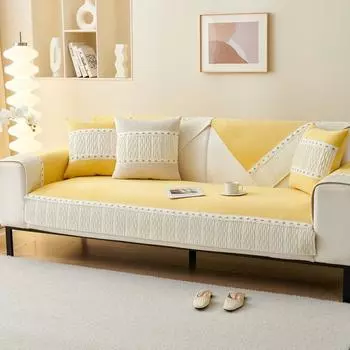 Подушка для дивана из вельвета, осенне-зимняя, нескользящая, всесезонная, универсальная, прямой ряд, чехол для дивана из французского плюша, зима 70*70cm