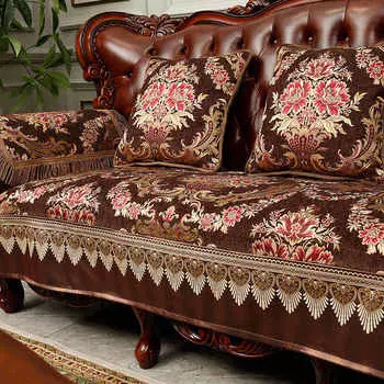 Подушка для дивана из жаккарда, высококачественный нескользящий чехол, европейский чехол для дивана Four Seasons, праздничный декор для дивана, подкладка для дивана 65x65
