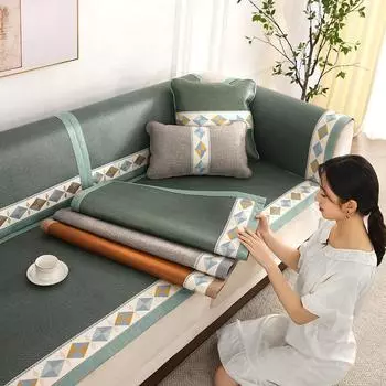 Подушка для дивана, летний коврик из охлаждающего ротанга, коврик из ротанга, чехол для дивана, ледяной шелк, простая подушка для сиденья, современный высококачественный коврик 60*60