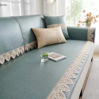 Подушка для дивана, летний коврик из ротанга из ледяного шелка, летний коврик, подушка, прохладный на ощупь, нескользящий чехол для дивана, чехол для ледяной подушки, тканевая подушка для сиденья 60X60