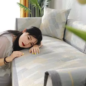 Подушка для дивана, летний коврик, нескользящий коврик из ледяного шелка из ротанга, летняя гостиная, крутая подушка, чехол для дивана, ткань 60*60CM