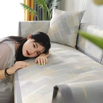 Подушка для дивана, летний коврик, нескользящий коврик из ледяного шелка из ротанга, летняя гостиная, крутая подушка, скандинавский чехол для дивана, ткань 60*60CM