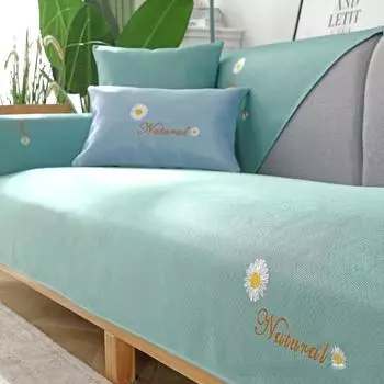 Подушка для дивана, летний нескользящий ледяной шелк, летний летний коврик, простой современный чехол для дивана Little Daisy, тканевый чехол для гостиной 50*70cm
