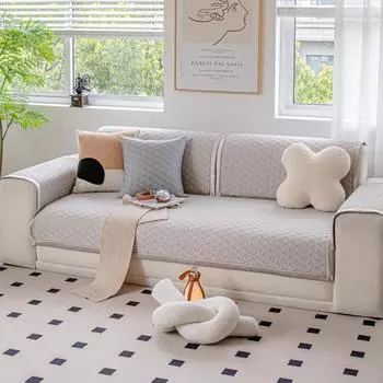 Подушка для дивана, летняя, нескользящая, однотонная, из ледяного шелка, простая, современная, кремового цвета, летняя подушка, чехол для дивана 70*70cm