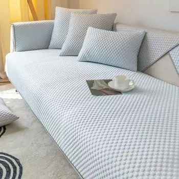 Подушка для дивана, летняя нескользящая подушка из ледяного шелка, универсальный чехол, полотенце, прохладная фасоль, прохладная на ощупь подушка для сиденья на лето, универсальный синий чехол на четыре сезона 70*70cm