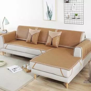 Подушка для дивана Лето Лето Лето Коврик Прохладный коврик Подушка из ледяного шелка Лето Нескользящий чехол для гостиной Четыре сезона Универсальное полотенце на спинку 60*60