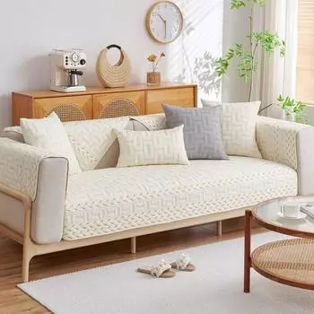 Подушка для дивана Modern Simple, чистый хлопок, универсальная ткань для всех сезонов, нескользящий кожаный чехол для дивана, подушка для сиденья с прямым рядом 70*70cm