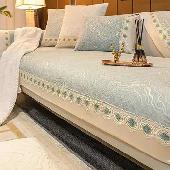 Подушка для дивана на ощущение прохлады, четырехсезонная подушка для сиденья, нескользящая, простой современный чехол для дивана в скандинавском стиле, утолщенный универсальный чехол из синели 70*70cm