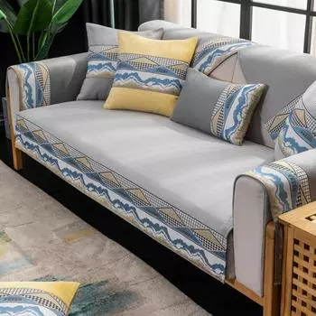 Подушка для дивана на все времена года, нескользящая подушка, современный простой зимний чехол для дивана, полное покрытие, утолщенное тканевое полотенце 70*70cm