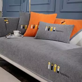 Подушка для дивана на все времена года, нескользящая подушка для сиденья с вышивкой, простой современный высококачественный кожаный чехол для дивана 70*70cm