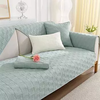 Подушка для дивана на все времена года, нескользящая ткань из чистого хлопка, простая подушка для сиденья из хлопка, летняя ткань для чехлов на диван 70*70cm
