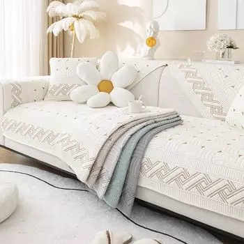 Подушка для дивана на все времена года, тканевая нескользящая кожаная подушка для сиденья, нескользящий современный простой чехол для дивана, тканевое полотенце 70*70cm