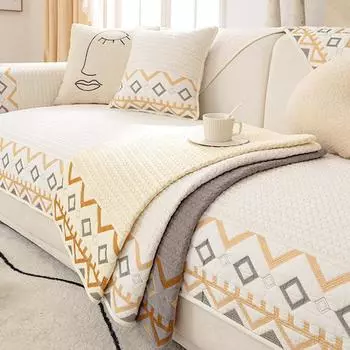 Подушка для дивана на все времена года, нескользящая, простая современная подушка для сиденья в скандинавском стиле, чехол из чистого хлопка, утолщенная подушка для сиденья 70*70cm